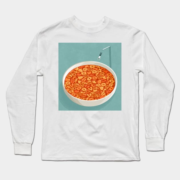 Social Media Soup Long Sleeve T-Shirt by John Holcroft